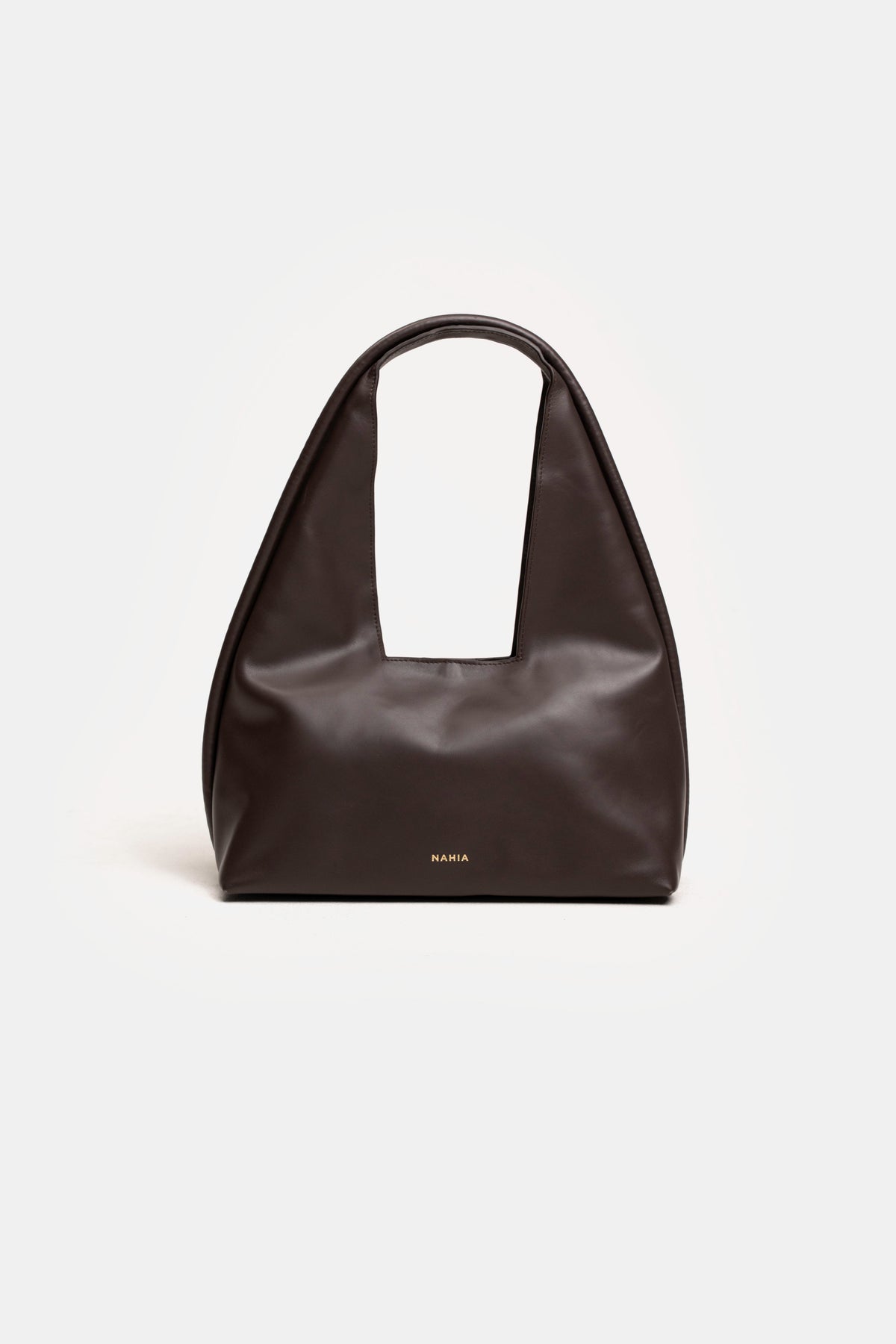 NAHIA KITE leather bag in dark brown