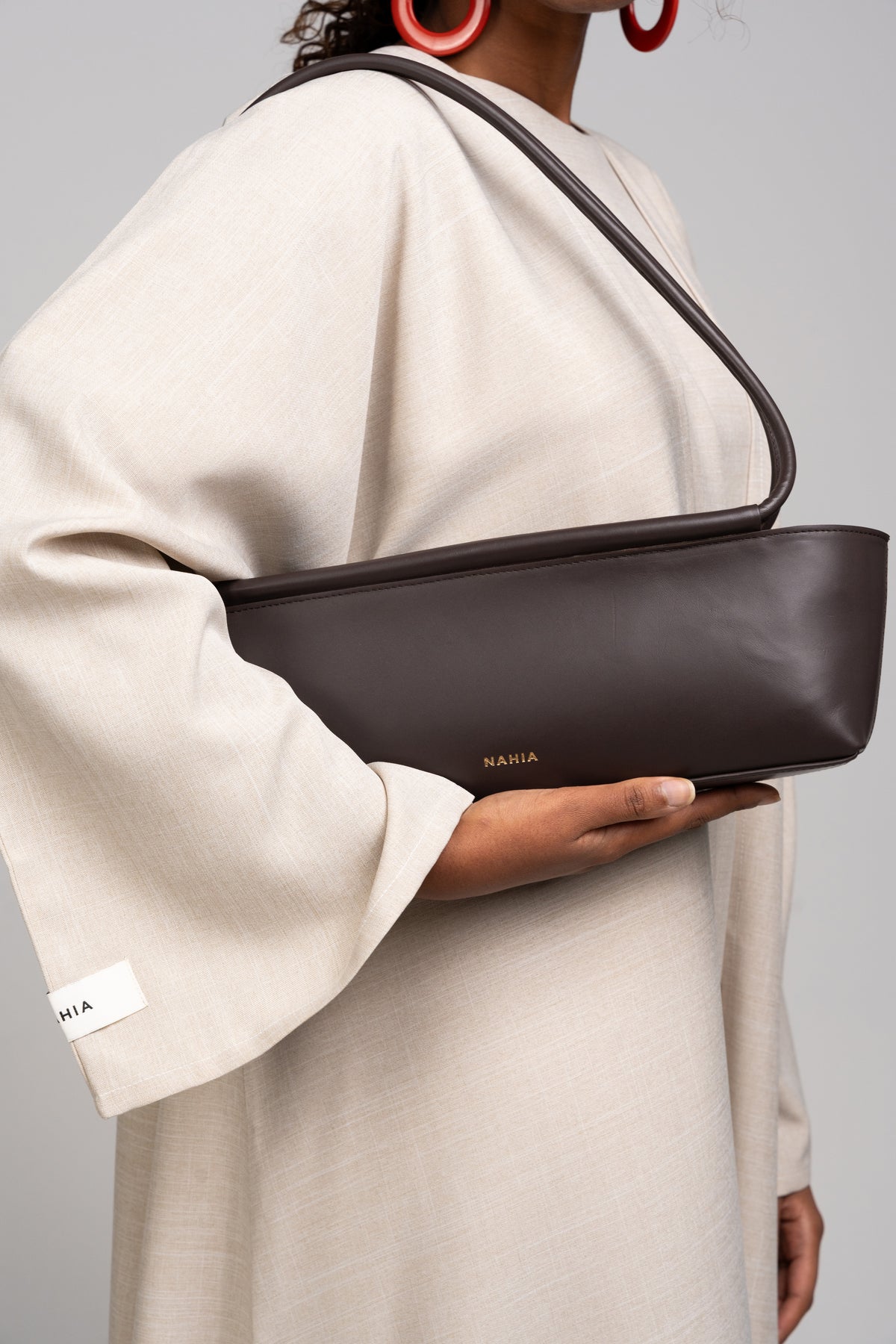 Arc Leather Bag - Dark Brown