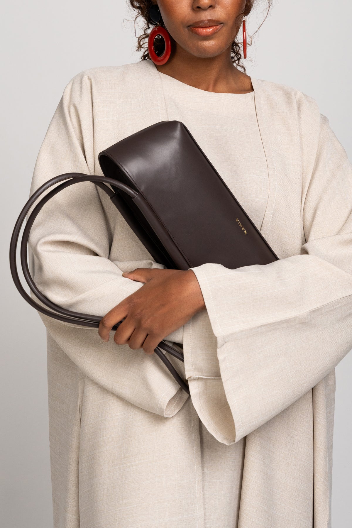 Arc Leather Bag - Dark Brown