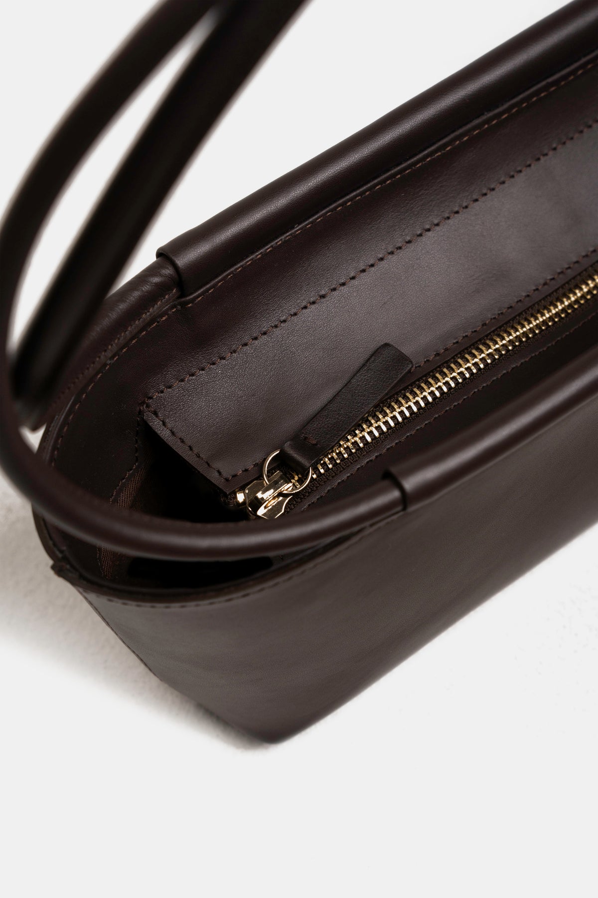 Arc Leather Bag - Dark Brown